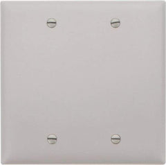 Pass & Seymour - 2 Gang, 4-3/4 Inch Long x 4-11/16 Inch Wide, Standard Blank Wall Plate - Blank, Gray, Nylon - A1 Tooling