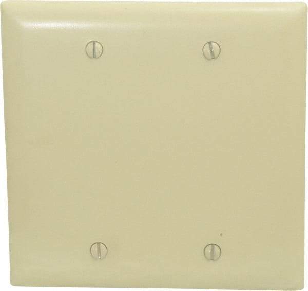 Pass & Seymour - 2 Gang, 4-3/4 Inch Long x 4-11/16 Inch Wide, Standard Blank Wall Plate - Blank, Ivory, Nylon - A1 Tooling