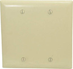 Pass & Seymour - 2 Gang, 4-3/4 Inch Long x 4-11/16 Inch Wide, Standard Blank Wall Plate - Blank, Ivory, Nylon - A1 Tooling