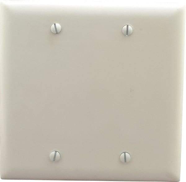 Pass & Seymour - 2 Gang, 4-3/4 Inch Long x 4-11/16 Inch Wide, Standard Blank Wall Plate - Blank, White, Nylon - A1 Tooling