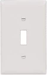 Pass & Seymour - 1 Gang, 4-11/16 Inch Long x 2-15/16 Inch Wide, Standard Switch Plate - Toggle Switch, White, Nylon - A1 Tooling