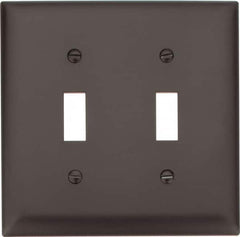 Pass & Seymour - 2 Gang, 4-3/4 Inch Long x 4-11/16 Inch Wide, Standard Switch Plate - Toggle Switch, Brown, Nylon - A1 Tooling