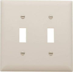 Pass & Seymour - 2 Gang, 4-3/4 Inch Long x 4-11/16 Inch Wide, Standard Switch Plate - Toggle Switch, Light Almond, Nylon - A1 Tooling