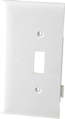 Pass & Seymour - 1 Gang, 4.9062 Inch Long x 2.4687 Inch Wide, Sectional Switch Plate - Toggle Switch End Panel, White, Nylon - A1 Tooling