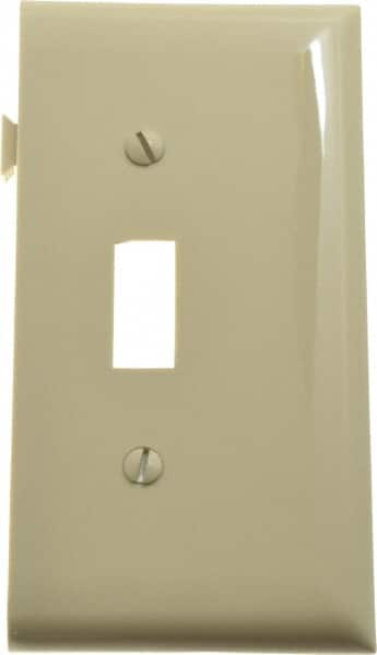 Pass & Seymour - 1 Gang, 4.9062 Inch Long x 2.4687 Inch Wide, Sectional Switch Plate - Toggle Switch End Panel, Ivory, Nylon - A1 Tooling