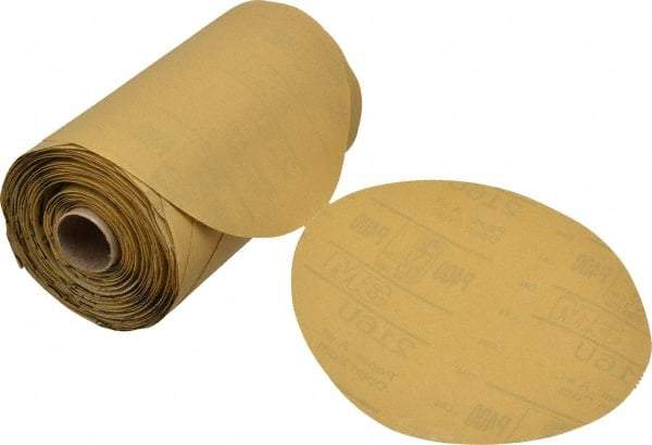 3M - 6" Diam, 400 Grit FEPA, Aluminum Oxide Adhesive PSA Disc - Extra Fine Grade, Gold, A Weighted Backing, Flexible, Use with Random Orbital Sanders - A1 Tooling