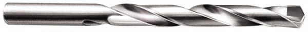 Made in USA - 3/8" 135° Carbide-Tipped Jobber Drill - Bright Finish, Right Hand Cut, Spiral Flute, Straight Shank, 5" OAL, Split Point - A1 Tooling