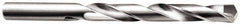 Made in USA - 23/32" 135° Carbide-Tipped Jobber Drill - Bright Finish, Right Hand Cut, Spiral Flute, Straight Shank, 7-5/8" OAL, Split Point - A1 Tooling