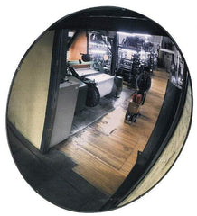 PRO-SAFE - Indoor & Outdoor Round Convex Safety, Traffic & Inspection Mirrors - Polycarbonate Lens, Laminated Hardboard Backing, 15" Diam, 15' Max Covered Distance - A1 Tooling