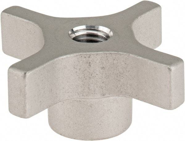 Gibraltar - 63.5mm Head Diam, 4 Point Lobed Knob - M12x1.75 Hole, Aluminum - A1 Tooling