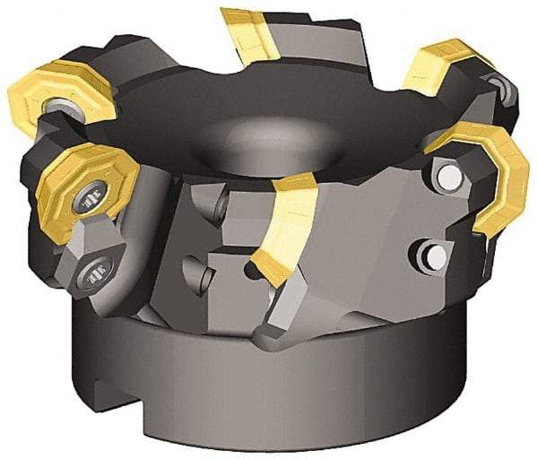 Kennametal - 47° Lead Angle, 1.6100" Max Cut Diam, 1-1/4" Min Cut Diam, 0.138" Max Depth of Cut, Indexable Chamfer & Angle End Mill - 2 Inserts, OF.T 53AF.N.. Insert Style, 77.4mm OAL, Straight Shank - A1 Tooling