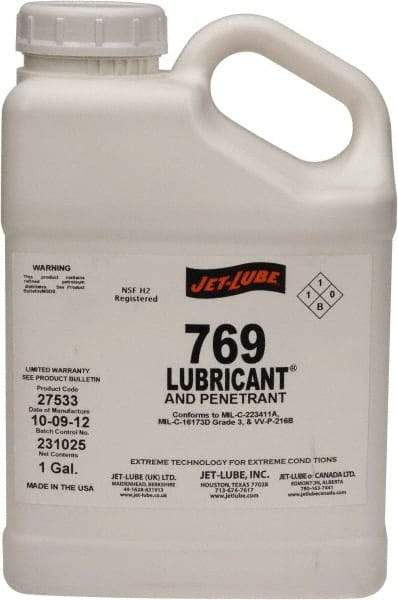 Jet-Lube - 1 Gal Bottle Thin Oily Film Penetrant/Lubricant - Clear Amber, Food Grade - A1 Tooling