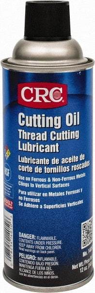 CRC - 16 oz Aerosol Cutting Fluid - Straight Oil, For Drilling, Reaming, Sawing, Shearing, Tapping, Threading, Turning - A1 Tooling