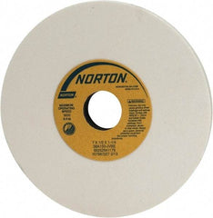 Norton - 7" Diam x 1-1/4" Hole x 1/2" Thick, J Hardness, 150 Grit Surface Grinding Wheel - Aluminum Oxide, Type 1, Very Fine Grade, 3,600 Max RPM, Vitrified Bond, No Recess - A1 Tooling