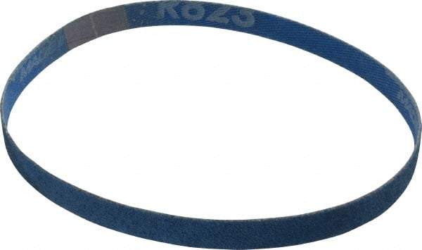 Norton - 3/8" Wide x 13" OAL, 80 Grit, Zirconia Alumina Abrasive Belt - Zirconia Alumina, Medium, Coated, X Weighted Cloth Backing, Series R823 - A1 Tooling