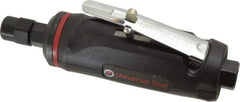 Universal Tool - 1/4" Collet, Straight Handle, Angle Air Die Grinder - 23,000 RPM, Rear Exhaust, 4 CFM, 0.66 hp, 90 psi, 1/4 NPT - A1 Tooling