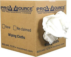 PRO-SOURCE - Virgin Cotton T-Shirt Rag - Low-Lint, White, 3 to 4 Pieces per Lb, Comes in Box - A1 Tooling