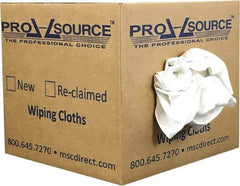 PRO-SOURCE - Virgin Cotton T-Shirt Rag - Lint-Free, White, 3 to 4 Pieces per Lb, Comes in Box - A1 Tooling