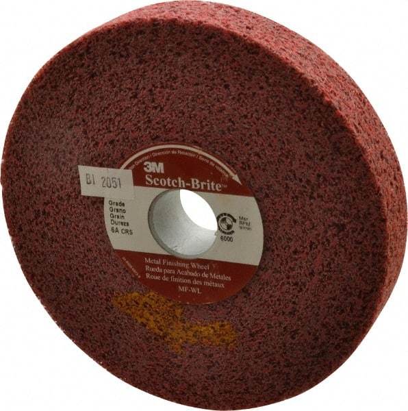 3M - 6" Diam, 1" Face Width, 1" Center Hole, Coarse Grade, Aluminum Oxide Deburring Wheel - Convolute, Hard Density 6 Grade, 6,000 RPM - A1 Tooling