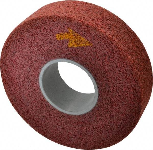 3M - 8" Diam, 2" Face Width, 3" Center Hole, Coarse Grade, Aluminum Oxide Deburring Wheel - Convolute, Soft Density 4 Grade, 4,500 RPM - A1 Tooling