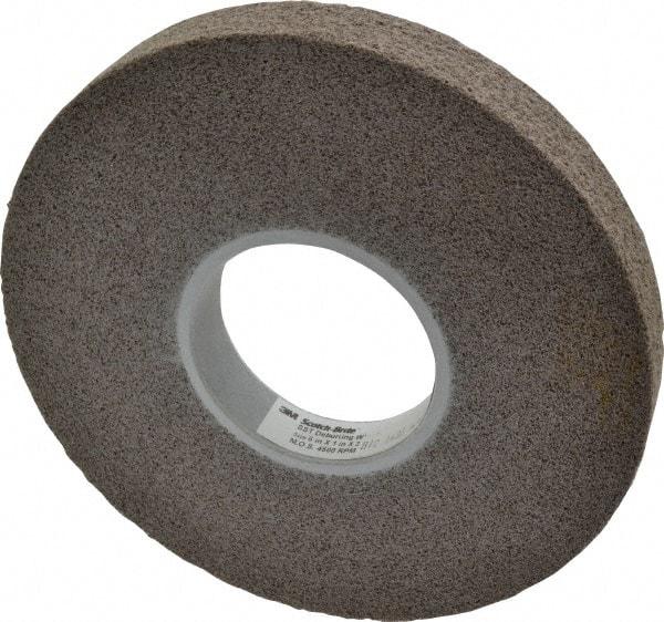 3M - 8" Diam, 1" Face Width, 3" Center Hole, Fine Grade, Aluminum Oxide Deburring Wheel - Convolute, Hard Density 7 Grade, 4,500 RPM - A1 Tooling