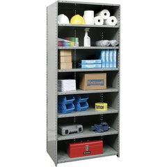 Hallowell - 8 Shelf, 800 Lb. Capacity, Closed Shelving Starter Unit - 36 Inch Wide x 24 Inch Deep x 87 Inch High, Gray - A1 Tooling