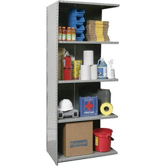 Hallowell - 5 Shelf, 800 Lb. Capacity, Closed Shelving Add-On Unit - 36 Inch Wide x 24 Inch Deep x 87 Inch High, Gray - A1 Tooling