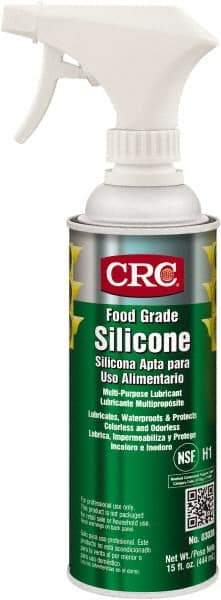 CRC - 16 oz Trigger Spray Can Nondrying Film/Silicone Penetrant/Lubricant - Clear & White, -40°F to 400°F, Food Grade - A1 Tooling