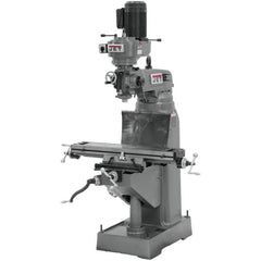 Jet - 7-7/8" Table Width x 35-3/4" Table Length, Step Pulley Control, 3 Phase Knee Milling Machine - R8 Spindle Taper, 1-1/2 hp - A1 Tooling