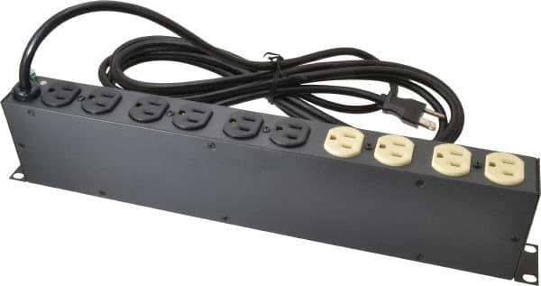 Tripp-Lite - 12 Outlets, 120 Volts, 15 Amps, 15' Cord, Power Outlet Strip - Rack Mount, 5-15P NEMA Configuration, 17-1/2" Strip, ANSI C62.41, IEEE 587, IEEE 587 Category A Specifications, IEEE 587 Category B Specifications, UL1449 3rd Edition - A1 Tooling