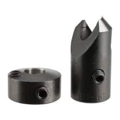 Vernon - 3/8" Cutter Diam, #10 Drill Combatibility, 1/4" Collar Thickness, Adjustable Depth Drill Countersink - A1 Tooling