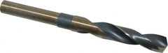 Interstate - 19/32" Drill, 118° Point, Cobalt Silver Deming & Reduced Shank Drill Bit - Bright Finish, 6" OAL, Straight Shank, 3" Flute Length, Right Hand Cut, Standard Point, Spiral Flute, Regular Spiral - A1 Tooling