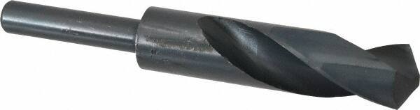 Interstate - 23.75mm Drill, 118° Point, High Speed Steel Silver Deming & Reduced Shank Drill Bit - Oxide Finish, 6" OAL, Straight Shank, 3" Flute Length - A1 Tooling