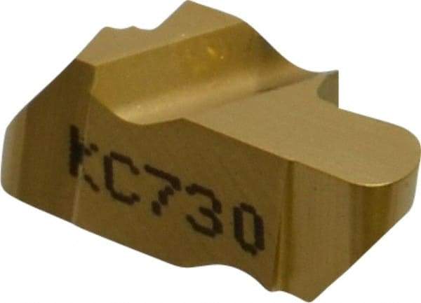 Kennametal - 2047NR Grade KC730, 2.39mm Cutting Width Carbide Grooving Insert - 2.79mm Max Depth of Cut, Left Hand, 1.19mm Corner Radius, TiN Finish - A1 Tooling