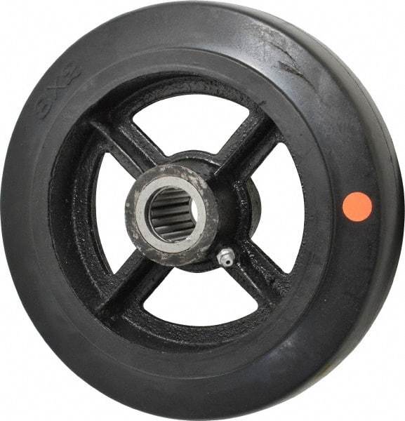 Fairbanks - 8 Inch Diameter x 2 Inch Wide, Rubber Caster Wheel - 1,000 Lb. Capacity, 2-1/4 Inch Hub Length, 1 Inch Axle Diameter, Roller Bearing - A1 Tooling