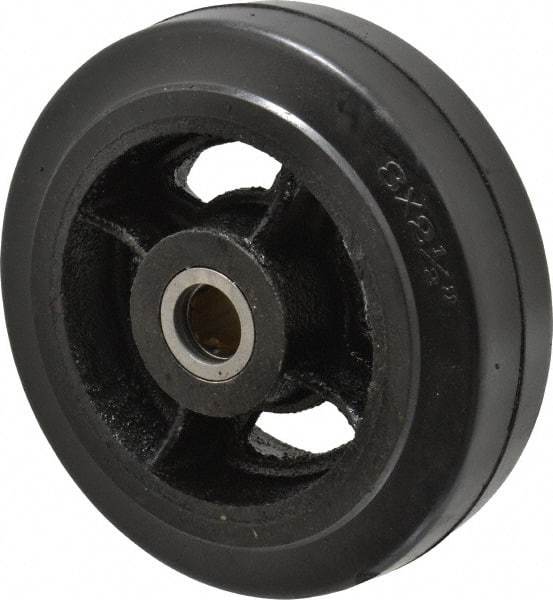 Fairbanks - 8 Inch Diameter x 2-1/2 Inch Wide, Rubber Caster Wheel - 1,300 Lb. Capacity, 2-3/4 Inch Hub Length, 1 Inch Axle Diameter, Roller Bearing - A1 Tooling