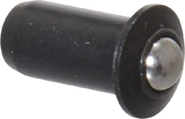 Vlier - 1/4" Body Length x 1/8" Body Diam, 0.75 Lb Init to 2.5 Lb Final End Force, Steel Press Fit Ball Plunger - 3/32" Ball Diam, 0.035" Max Ball Reach, 0.032" Flange Thickness - A1 Tooling