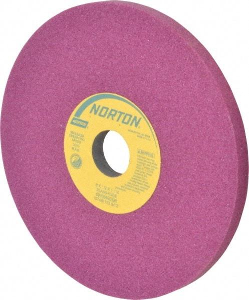 Norton - 8" Diam x 1-1/4" Hole x 1/2" Thick, K Hardness, 60 Grit Surface Grinding Wheel - Aluminum Oxide, Type 1, Medium Grade, 3,600 Max RPM, Vitrified Bond, No Recess - A1 Tooling