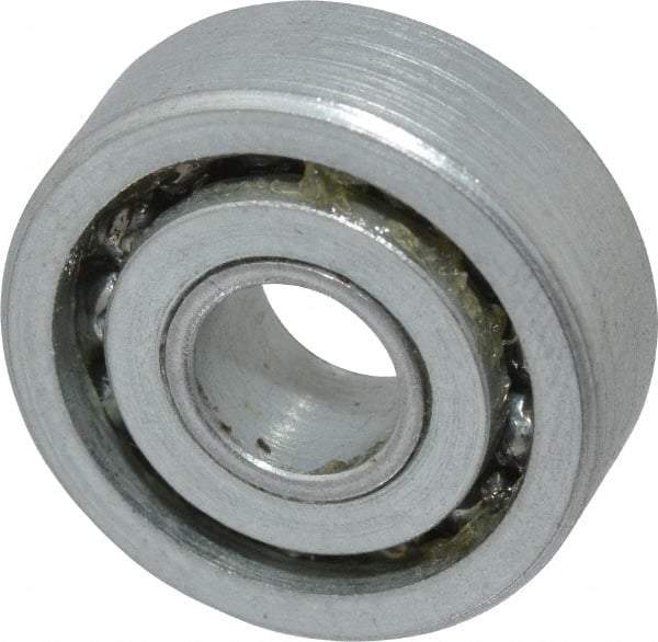 Value Collection - 1/4" Bore Diam, 3/4" OD, Open Unground Full Complement Radial Ball Bearing - 1/4" Wide, 1 Row, Round Bore, 306 Lb Dynamic Capacity - A1 Tooling