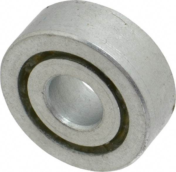 Value Collection - 3/8" Bore Diam, 1-1/16" OD, Open Unground Full Complement Radial Ball Bearing - 3/8" Wide, 1 Row, Round Bore, 484 Lb Dynamic Capacity - A1 Tooling