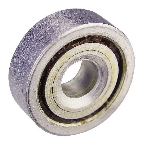 Value Collection - 1/2" Bore Diam, 1-9/32" OD, Open Unground Full Complement Radial Ball Bearing - 5/16" Wide, 1 Row, Round Bore, 533 Lb Dynamic Capacity - A1 Tooling