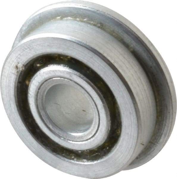 Value Collection - 1/4" Bore Diam, 3/4" OD, Open Unground Full Complement Radial Ball Bearing - With Flange, 1 Row, Round Bore, 287 Lb Dynamic Capacity - A1 Tooling