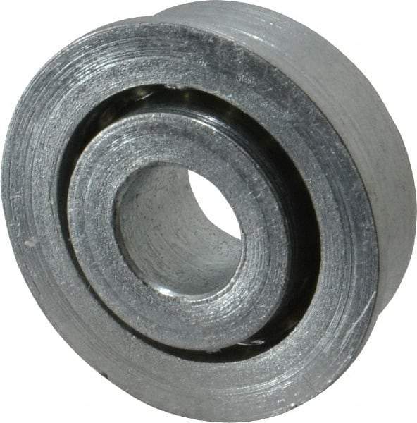 Value Collection - 3/8" Bore Diam, 1-1/16" OD, Open Unground Full Complement Radial Ball Bearing - With Flange, 1 Row, Round Bore, 509 Lb Dynamic Capacity - A1 Tooling