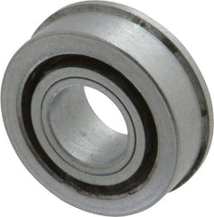 Value Collection - 1/2" Bore Diam, 1-3/16" OD, Open Unground Full Complement Radial Ball Bearing - With Flange, 1 Row, Round Bore, 533 Lb Dynamic Capacity - A1 Tooling