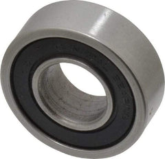 Value Collection - 1/2" Bore Diam, 1-1/8" OD, Double Seal Unground Retainer Type Radial Ball Bearing - 3/8" Wide, 1 Row, Round Bore, 691 Lb Dynamic Capacity - A1 Tooling