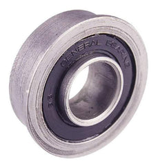 Value Collection - 3/8" Bore Diam, 29/32" OD, Double Seal Unground Retainer Type Radial Ball Bearing - With Flange, 1 Row, Round Bore, 450 Lb Dynamic Capacity - A1 Tooling