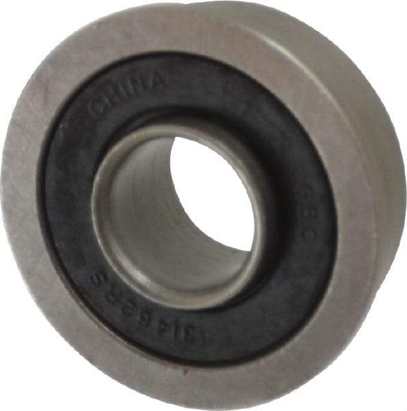 Value Collection - 3/8" Bore Diam, 7/8" OD, Double Seal Unground Retainer Type Radial Ball Bearing - With Flange, 1 Row, Round Bore, 450 Lb Dynamic Capacity - A1 Tooling