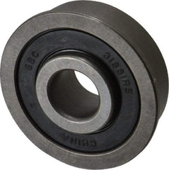 Value Collection - 3/8" Bore Diam, 1-1/8" OD, Double Seal Unground Retainer Type Radial Ball Bearing - With Flange, 1 Row, Round Bore, 691 Lb Dynamic Capacity - A1 Tooling