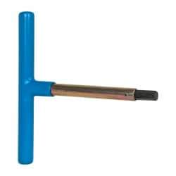 Made in USA - 10mm Hex, T-Handle, Hex Key - 6" OAL, Chromalloy Steel, Metric System of Measurement - A1 Tooling