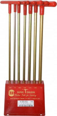 Made in USA - 7 Piece T-Handle Hex Key Set - Hex Range 7/64 to 1/4", 13" OAL, Chromalloy Steel - A1 Tooling